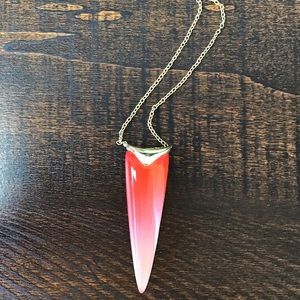 Alexis Bittar Pink Lucite Pendant Necklace